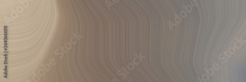 abstract surreal designed horizontal header with gray gray, old lavender and tan colors. fluid curved lines with dynamic flowing waves and curves for poster or canvas © Eigens