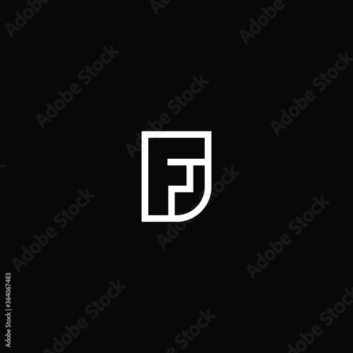 Minimal elegant monogram art logo. Outstanding professional trendy awesome artistic FD DF initial based Alphabet icon logo. Premium Business logo white color on black background