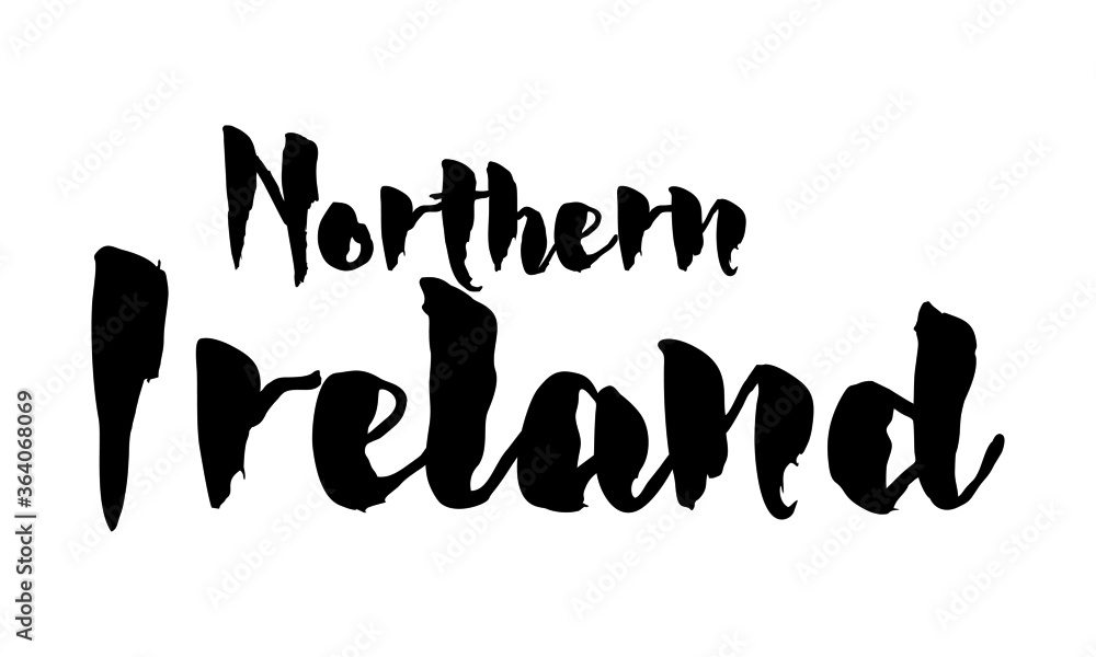 Northern Ireland Country Name Handwritten Text Calligraphy Northern Ireland Country Name Handwritten Text Calligraphy