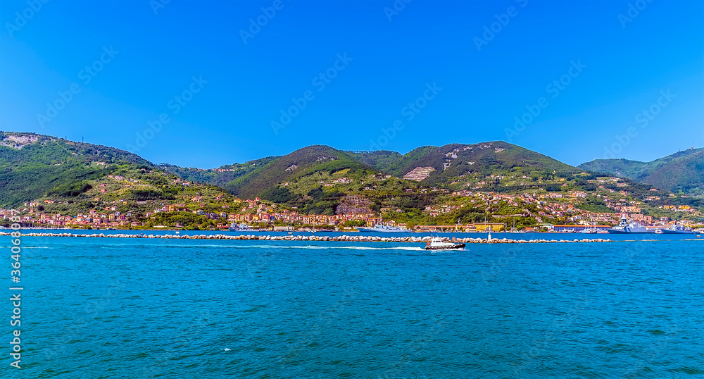 view towards Marola, beside La Spezia, Italy in the summertime view towards Marola, beside La Spezia, Italy in the summertime
