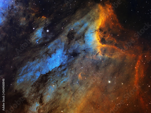 The Pelican Nebula (IC 5070) large hydrogen, sulfur and oxygen gas cloud in the constellation of Cygnus photo