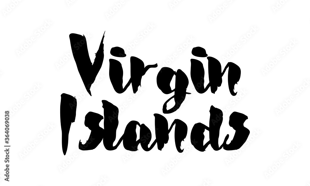 Virgin Island Country Name Handwritten Text Calligraphy Virgin Island Country Name Handwritten Text Calligraphy