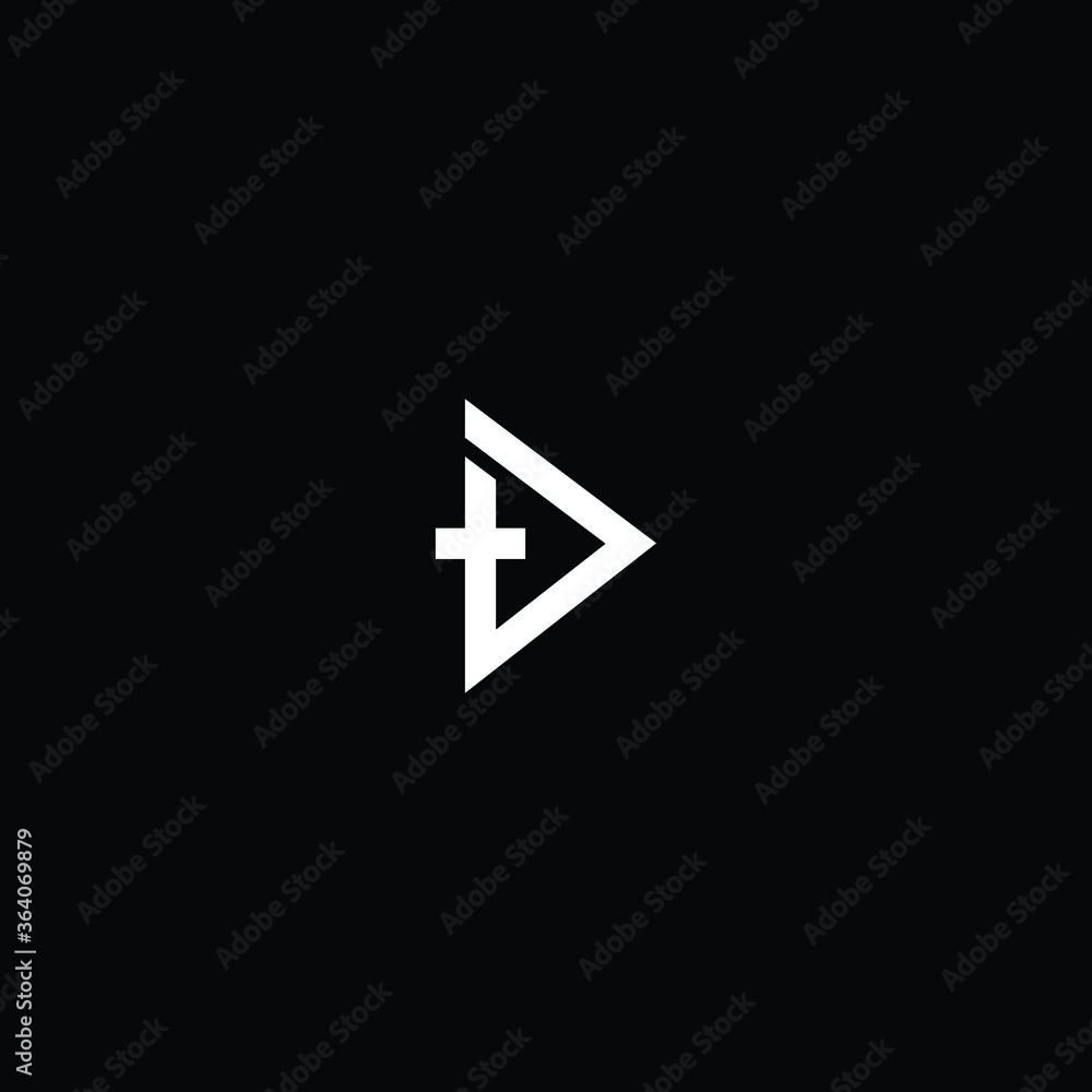 Minimal elegant monogram art logo. Outstanding professional trendy awesome artistic TD DT initial based Alphabet icon logo. Premium Business logo white color on black background Minimal elegant monogram art logo. Outstanding professional trendy awesome artistic TD DT initial based Alphabet icon logo. Premium Business logo white color on black background