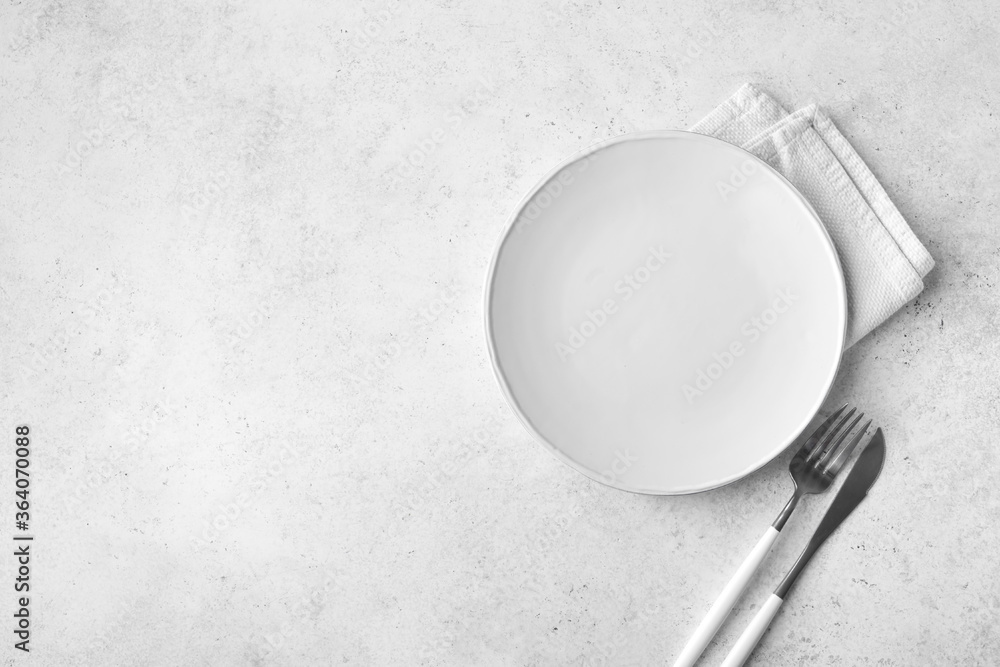 Empty white plate, table setting Empty white plate, table setting
