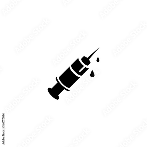 Syringe Vector Icon. Isolated Syringe blood, inject illustration