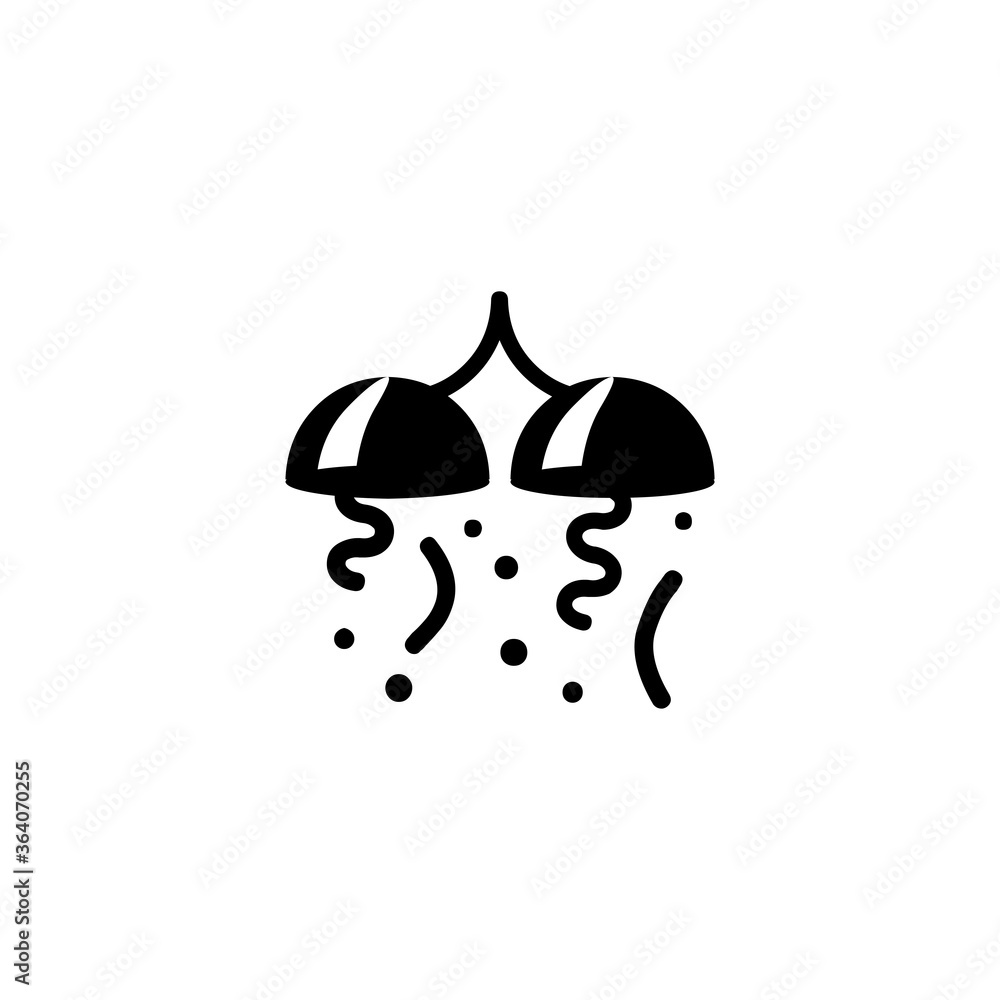 Confetti ball vector icon. Isolated confetti falling, new year eve, birthday party illustration