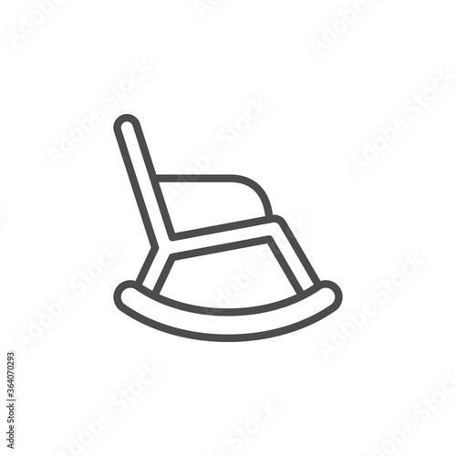 Rocking chair line outline icon