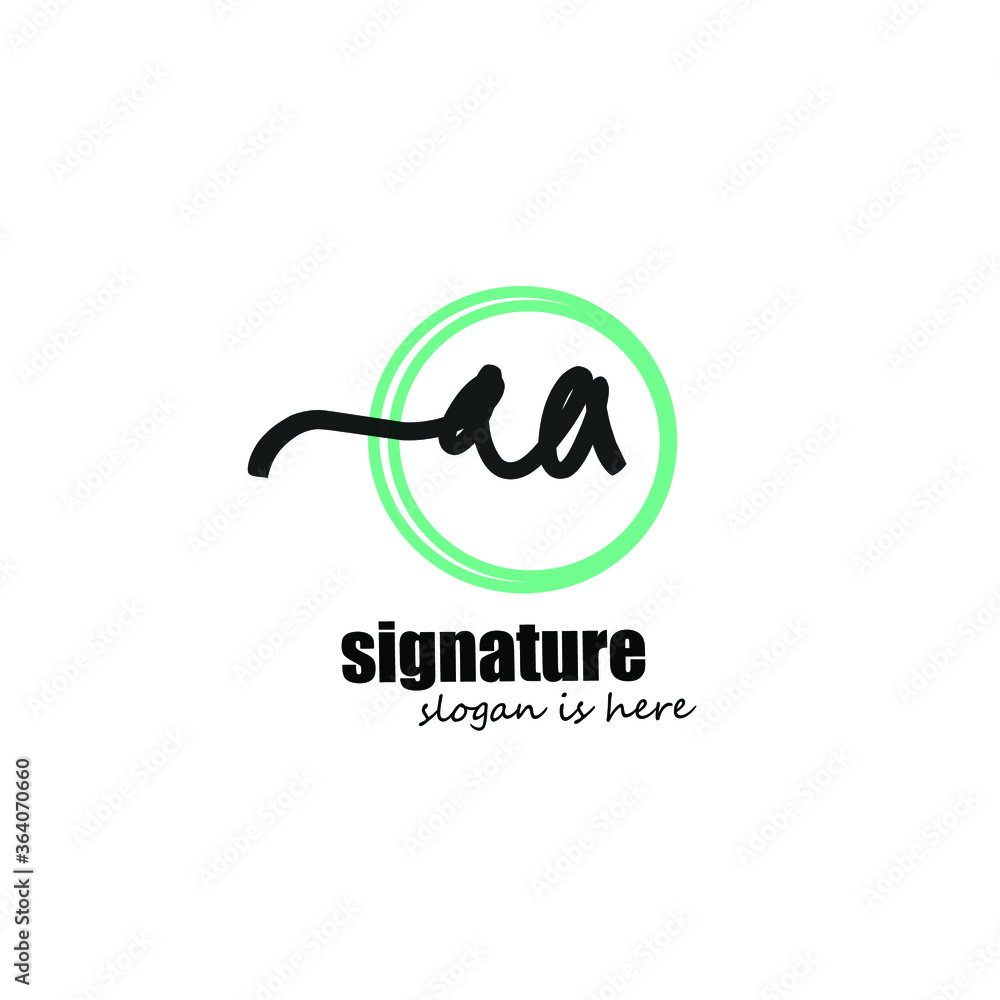 aa initial letter handwriting and signature logo aa initial letter handwriting and signature logo
