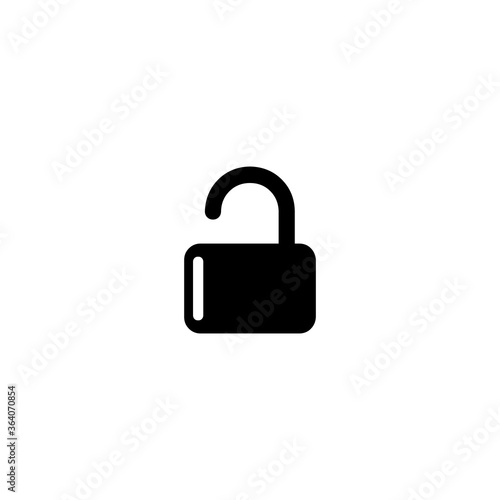 Open padlock vector flat icon. Isolated unlock, unlocked sign illustration