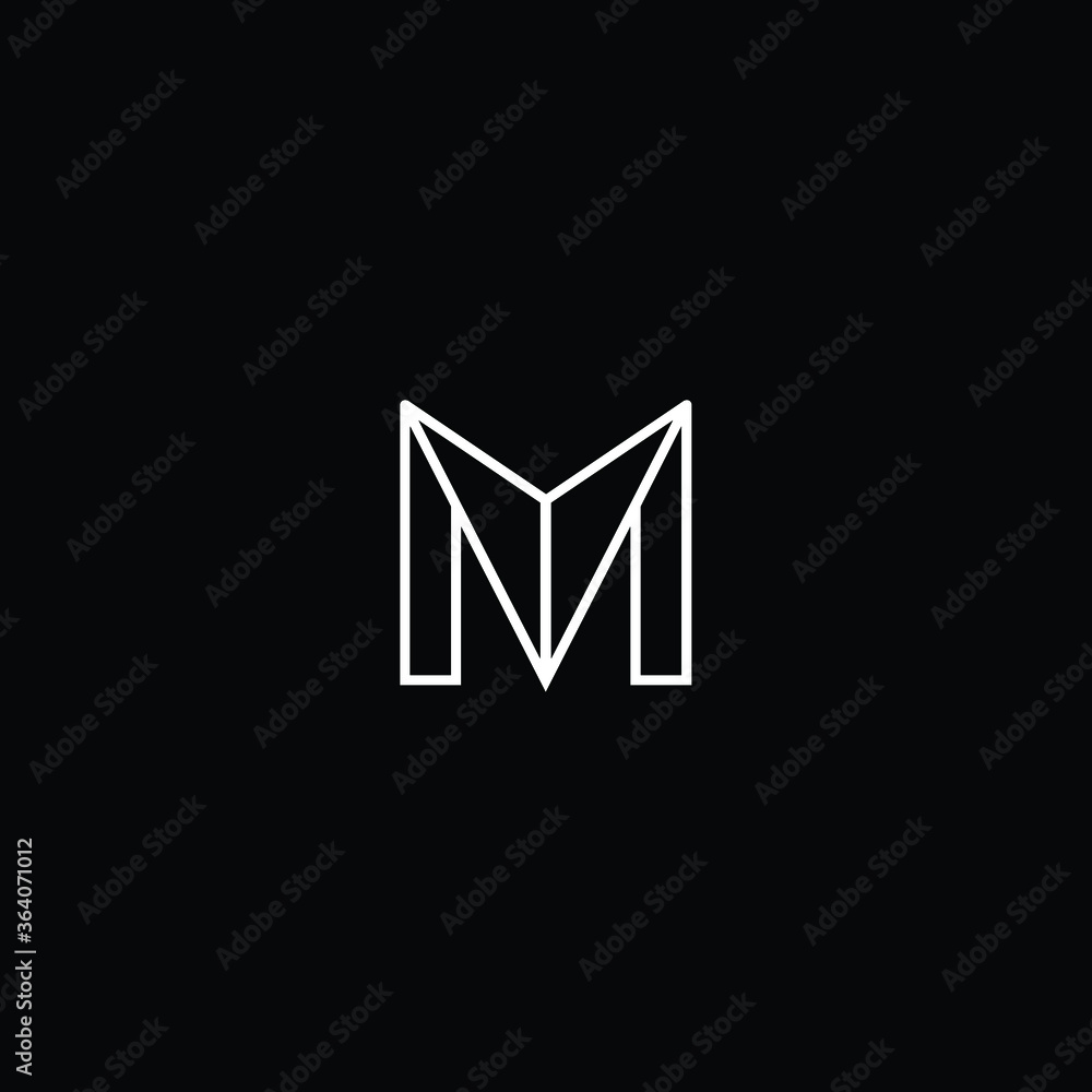 Minimal elegant monogram art logo. Outstanding professional trendy awesome artistic 3D M MM MV VM initial based Alphabet icon logo. Premium Business logo white color on black background Minimal elegant monogram art logo. Outstanding professional trendy awesome artistic 3D M MM MV VM initial based Alphabet icon logo. Premium Business logo white color on black background