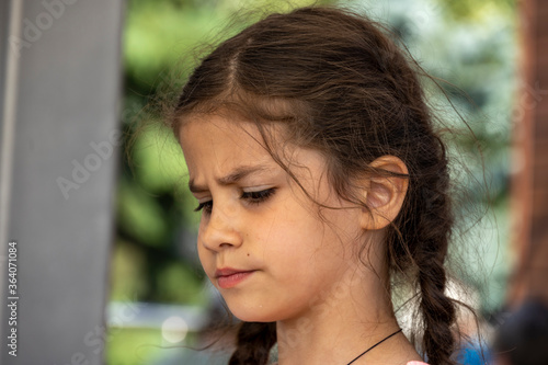 portrait of a beautiful girl with different emotions on her face