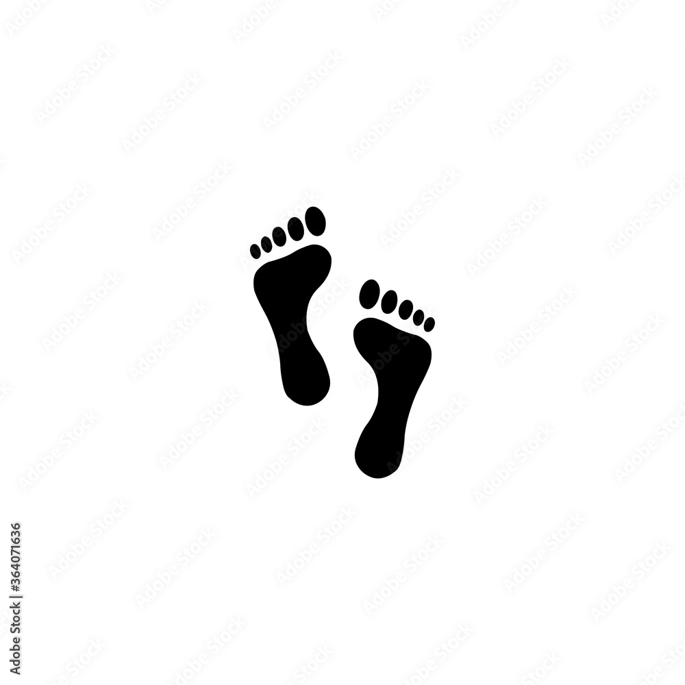 Footprint Flat Vector Icon. Isolated Foot Print Symbol Illustration - Vector Footprint Flat Vector Icon. Isolated Foot Print Symbol Illustration - Vector