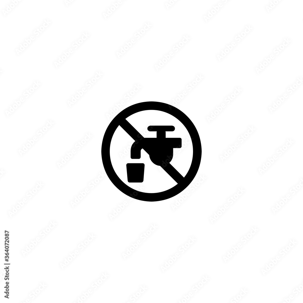 No Water vector icon. Isolated No Drinking Water illustration symbol No Water vector icon. Isolated No Drinking Water illustration symbol