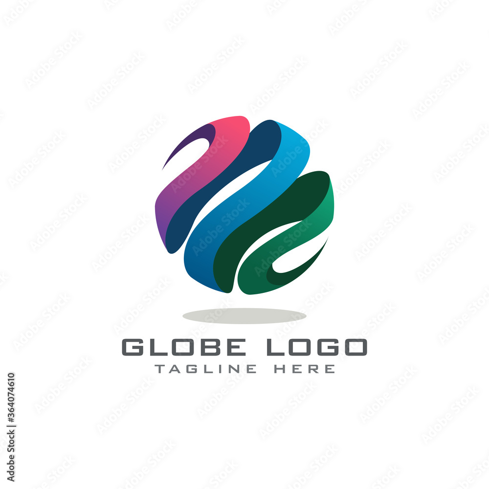 Globe 3D abstract creative logo Globe 3D abstract creative logo