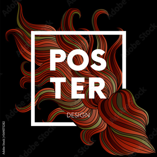 Hand drawn fluid shape design. Artistic graphic element. Vector illustration for a postcard or a poster. Eps10 vector. Set.