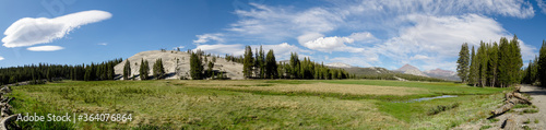 panoramic view of a beautiful landscape perfectly for hiking, travel and vacation