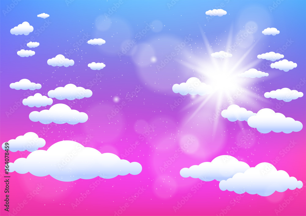 sun and clouds summer template