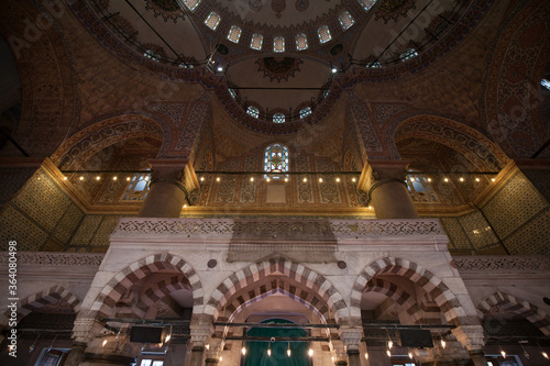 Interior of Blue mosque in Istanbul Turkey