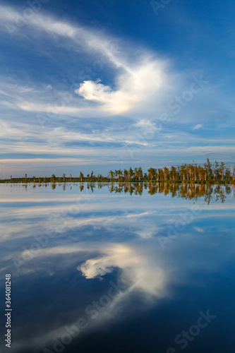 Sunset at a swamp