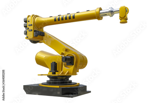 Yellow robot arm for industry