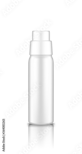 Kid shampoo bottle mockup isolated on white background. Plastic package design. Blank product container template: sanitizer, softener, laundry, soap, stain remover. 3d vector illustration