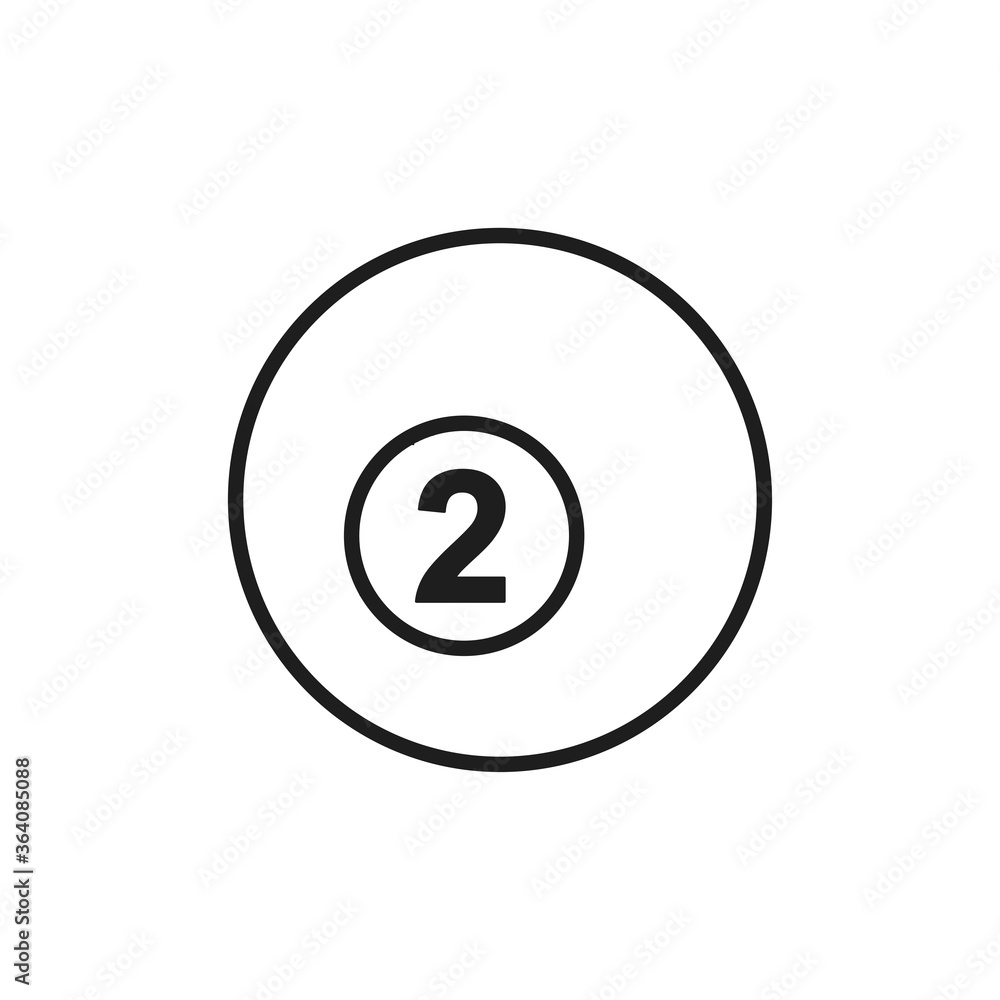 Billiard ball icon. 2 number ball symbol modern, simple, vector, icon for website design, mobile app, ui. Vector Illustration Billiard ball icon. 2 number ball symbol modern, simple, vector, icon for website design, mobile app, ui. Vector Illustration