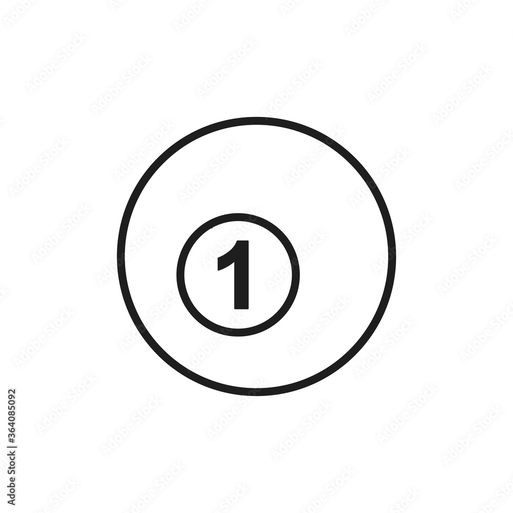 Billiard ball icon. 1 number ball symbol modern, simple, vector, icon for website design, mobile app, ui. Vector Illustration Billiard ball icon. 1 number ball symbol modern, simple, vector, icon for website design, mobile app, ui. Vector Illustration