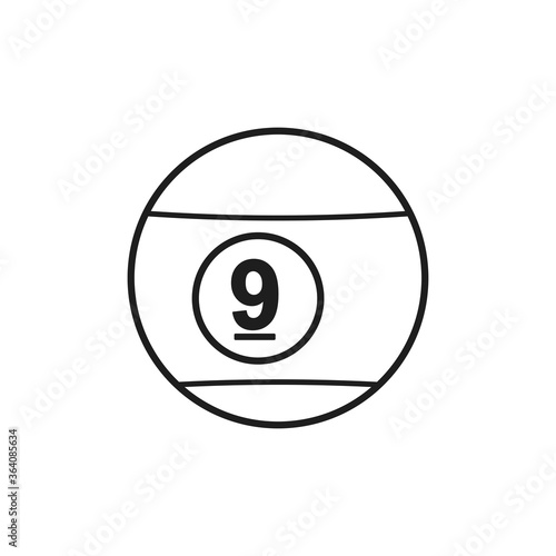 Billiard ball icon. 9 number ball symbol modern, simple, vector, icon for website design, mobile app, ui. Vector Illustration