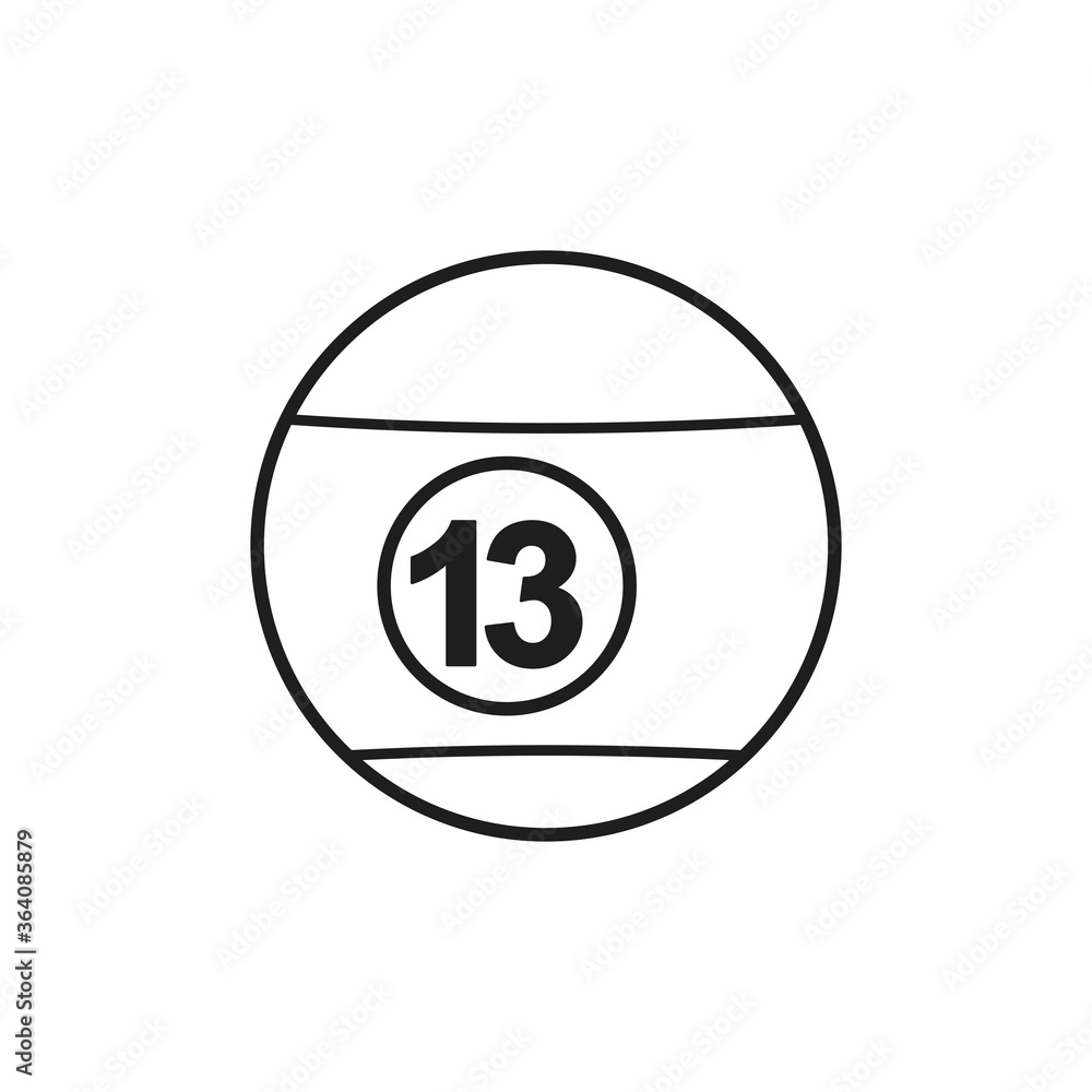 Billiard ball icon. 13 number ball symbol modern, simple, vector, icon for website design, mobile app, ui. Vector Illustration Billiard ball icon. 13 number ball symbol modern, simple, vector, icon for website design, mobile app, ui. Vector Illustration