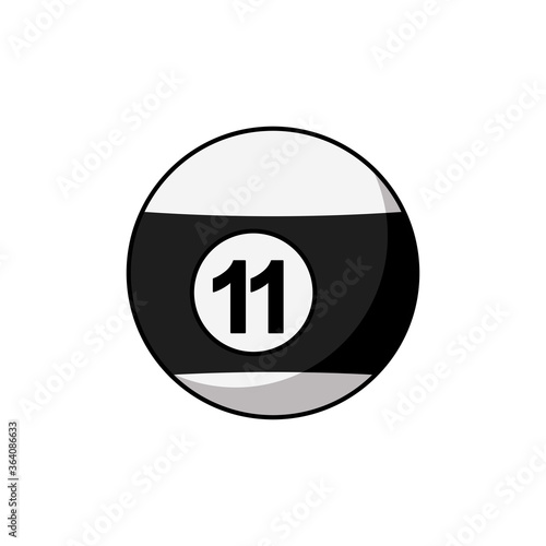 Billiard ball icon. 11 number ball symbol modern, simple, vector, icon for website design, mobile app, ui. Vector Illustration