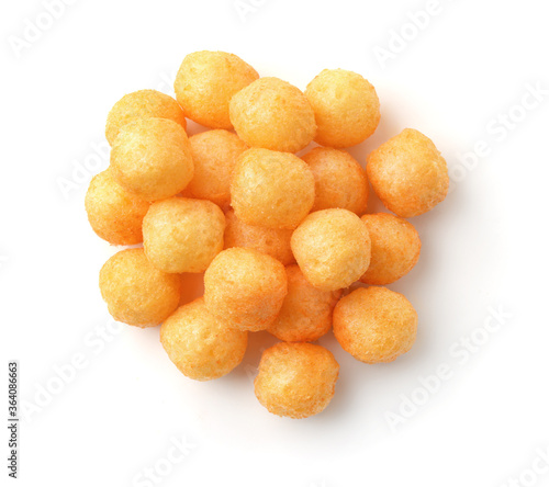 Bild auf Leinwand Top view of cheese puff balls