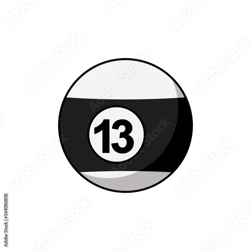 Billiard ball icon. 13 number ball symbol modern, simple, vector, icon for website design, mobile app, ui. Vector Illustration