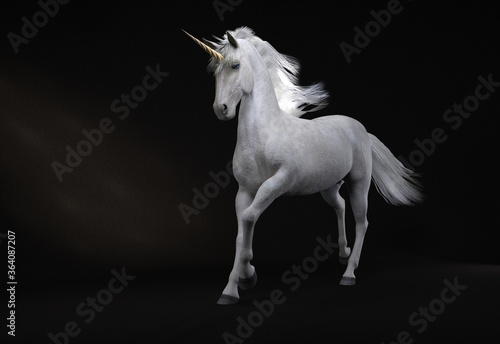 3D Render   the portrait of Unicorn horse