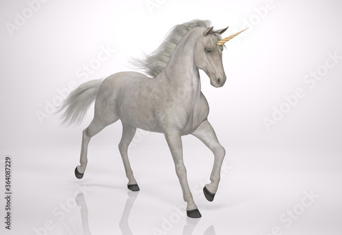 3D Render : the portrait of Unicorn horse