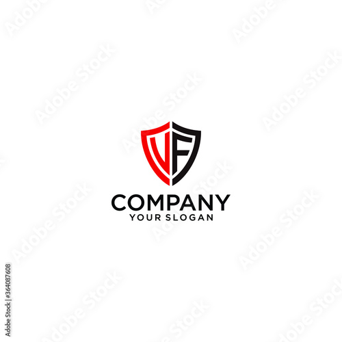 Free Download Initial letters UF, VF, shield shape blue simple logo - GFXLoad