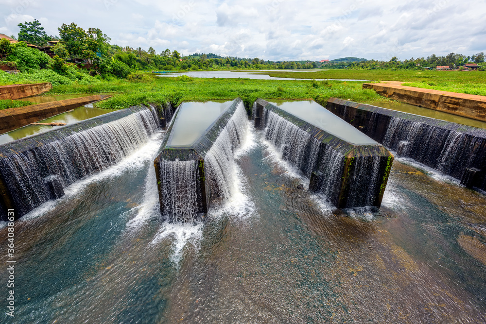Water dam for agricultural plant, Daknong province, Vietnam.