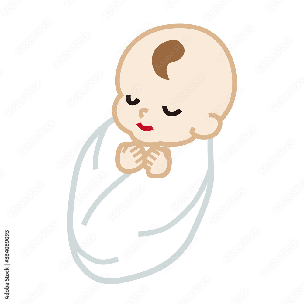 New born baby - simple cartoon style clip art New born baby - simple cartoon style clip art
