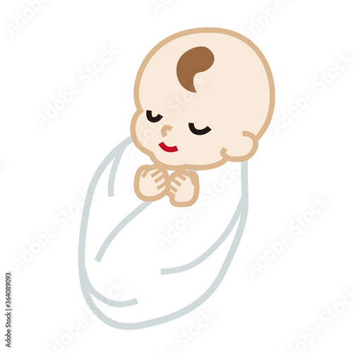 New born baby - simple cartoon style clip art