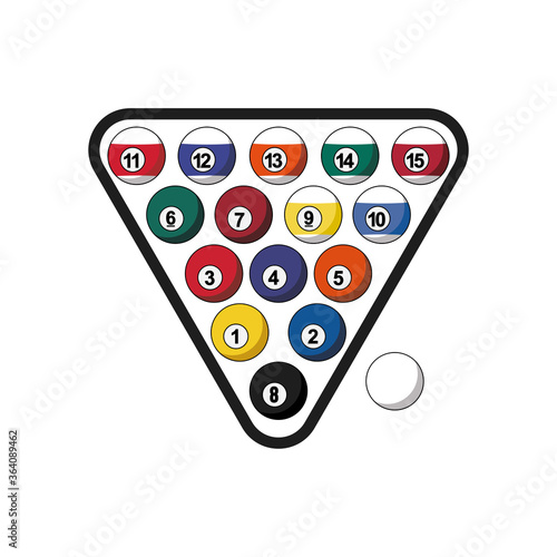 Billiard balls triangle icon. Billiard symbol modern, simple, vector, icon for website design, mobile app, ui. Vector Illustration