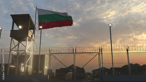 Flag of Bulgaria at military base 3d photo