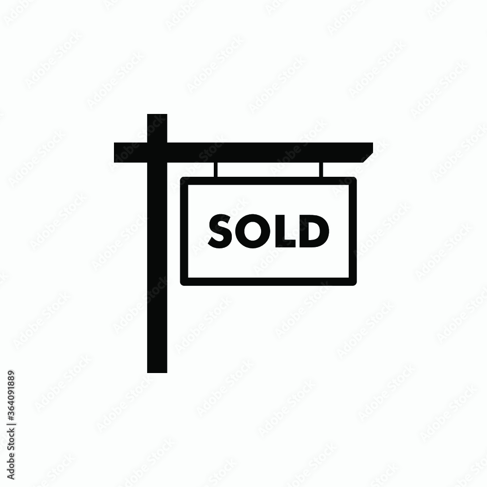 for sold icon vector