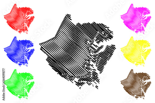 McIntosh County, Georgia (U.S. county, United States of America,USA, U.S., US) map vector illustration, scribble sketch McIntosh map