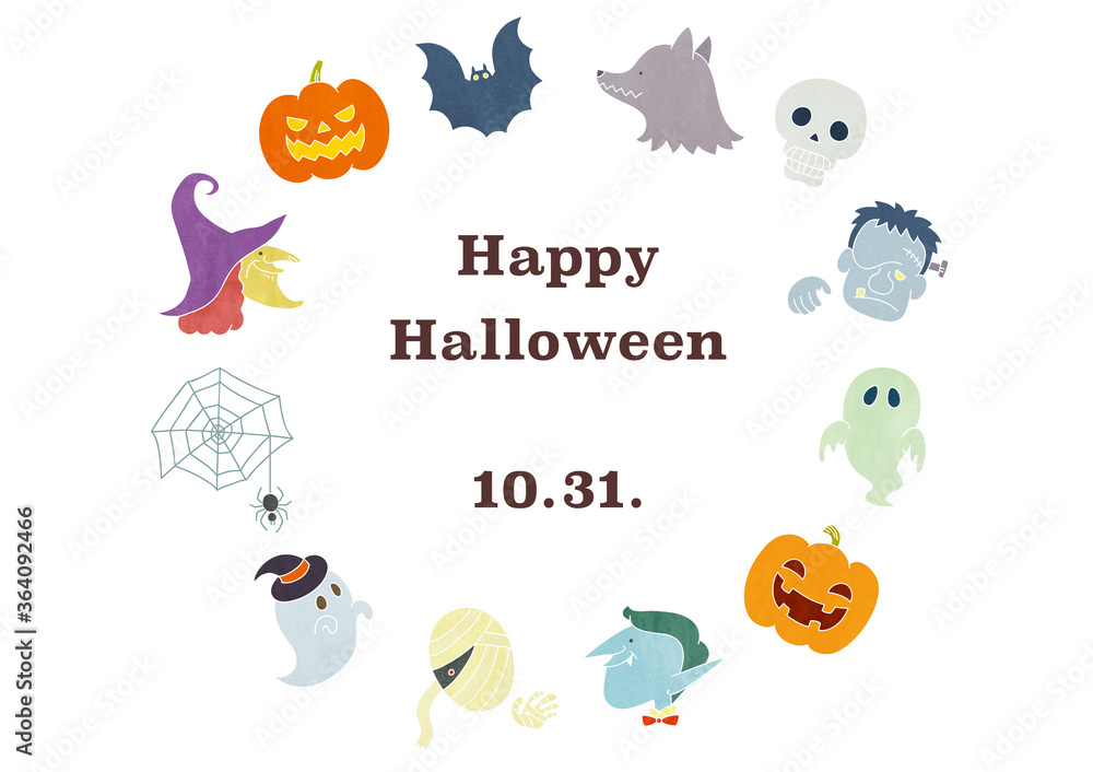 set of halloween characters 