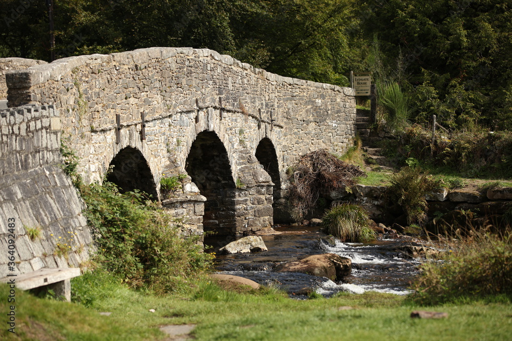 Stone bridges near Moretonhampstead a market town, parish and ancient manor in Devon, situated on the north-eastern edge of Dartmoor, within the Dartmoor National Park.