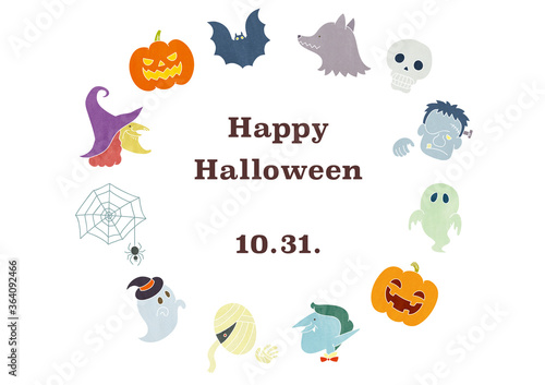 set of halloween characters 