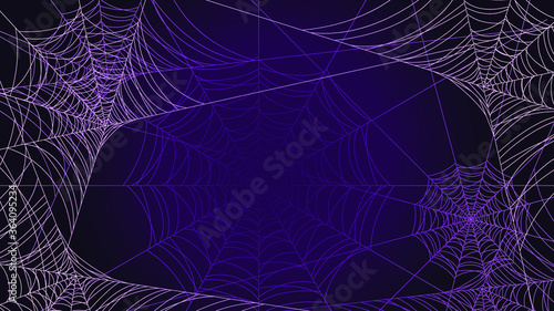 Spider Web On Dark Background Halloween Design Elements Spooky Scary Horror Decor Vector