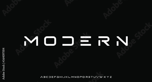 modern, futuristic modern geometric font photo