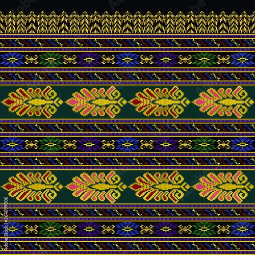 Indonesia Gold Batik Tenun Vector Pattern Background. Unique seamless pattern
