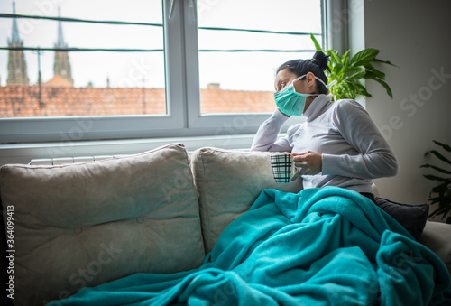 Woman in isolation at home for virus outbreak 