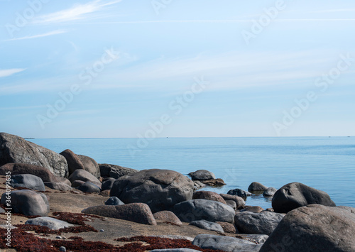 Archipelago with blue sky and water